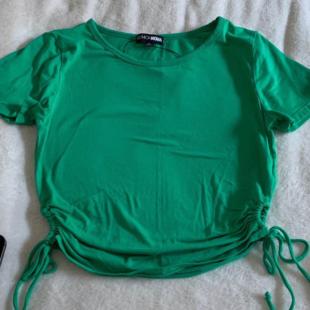 Fashion Nova Vibrant Green Short Sleeve Top